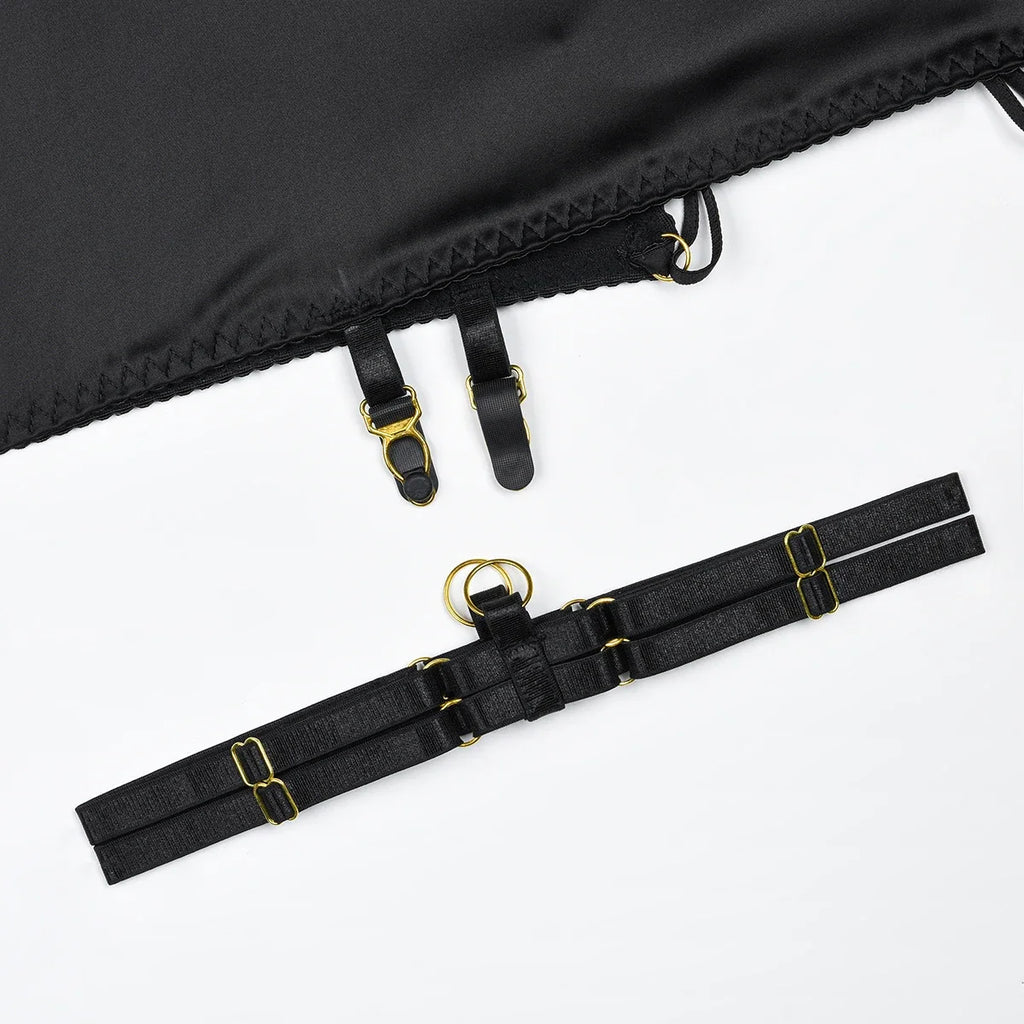 Ellolace Ensemble Lingerie Soutien Gorge Croisé Push Up Dentelle Rouge