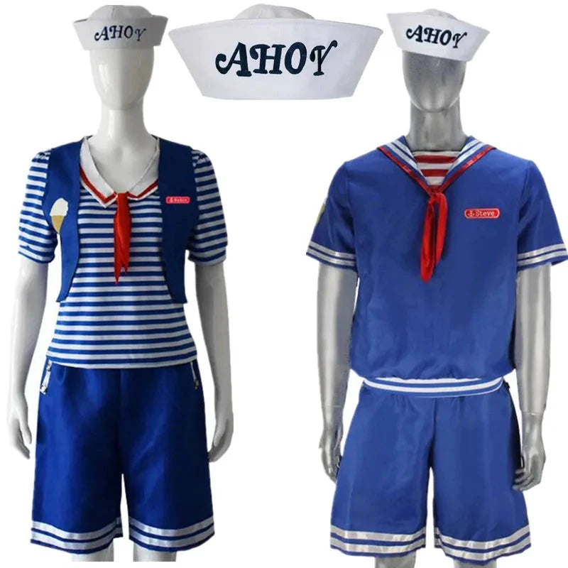 Cosplay Scoops Ahoy Robin Et Steve Harrington Costume Marin Bleu
