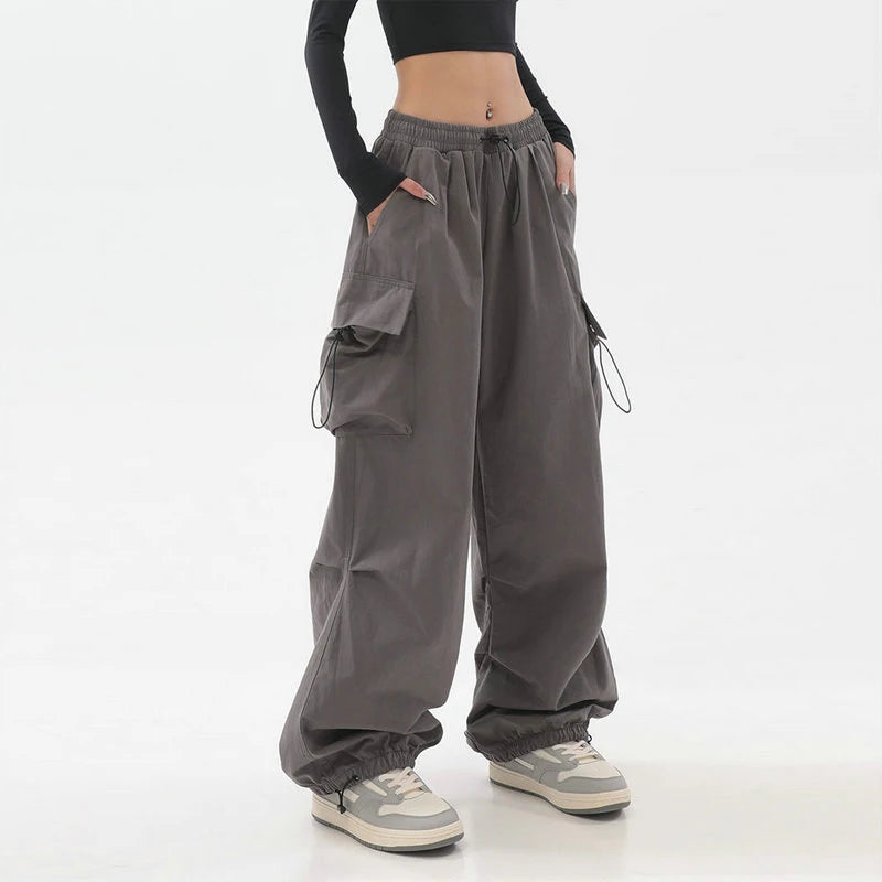 Pantalon Cargo Femme Harajuku Baggy Taille Élastique Beysaurt