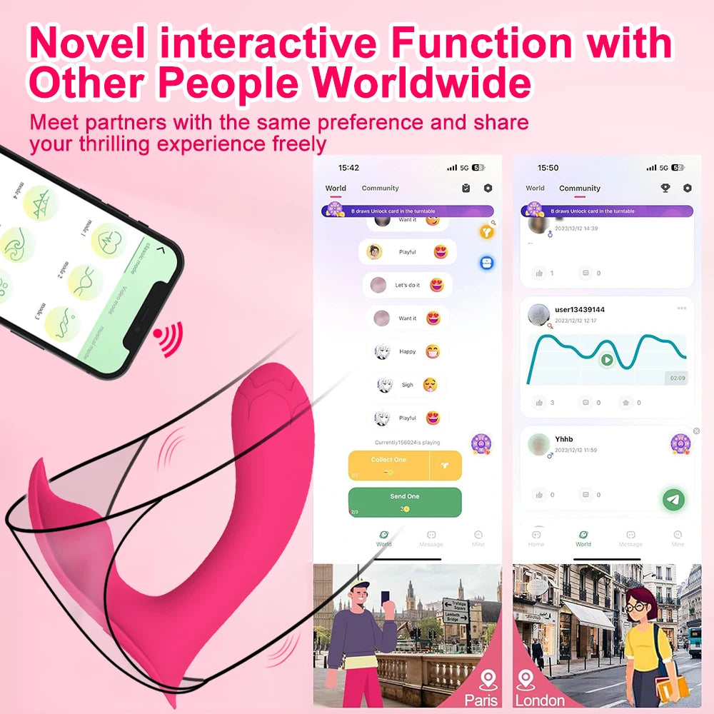 Vibromasseur Connecté Bluetooth Au Design Ergonomique en Silicone Pour Stimulation Clitoris et G Spot by LSDLBoutique