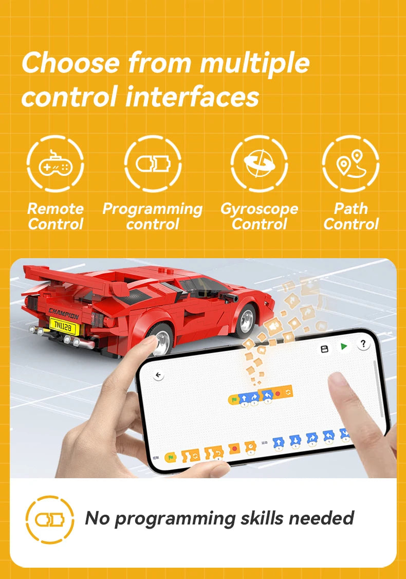 Cada 1:20 328 pièces ville technologique RC voiture de course App blocs de construction télécommande vitesse véhicule briques jouet cadeaux de vacances by LSDLBoutique.ch