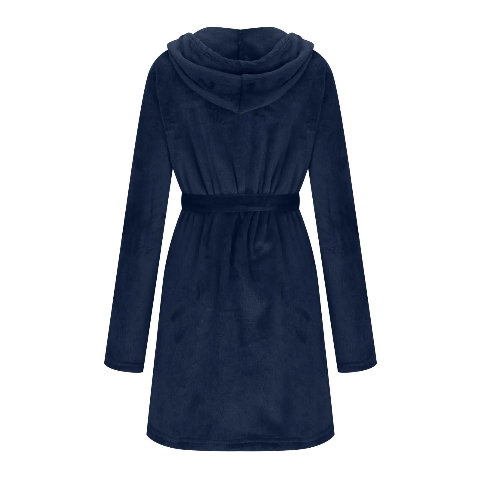 Peignoir à Capuche en Coton et Velours Côtelé Bordeaux