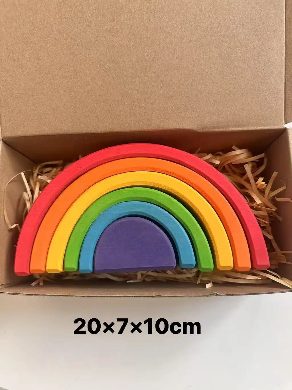 Jouets Bois Montessori Arc En Ciel Formes Empilables Tilleul Colorés Pour Développement Sensoriel Et Motricité by LSDLBoutique.ch