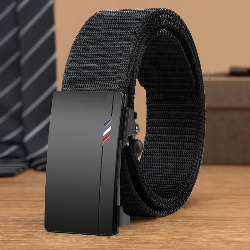 Ceinture Homme Nylon Décontractée Tissée Boucle Automatique 34 mm
