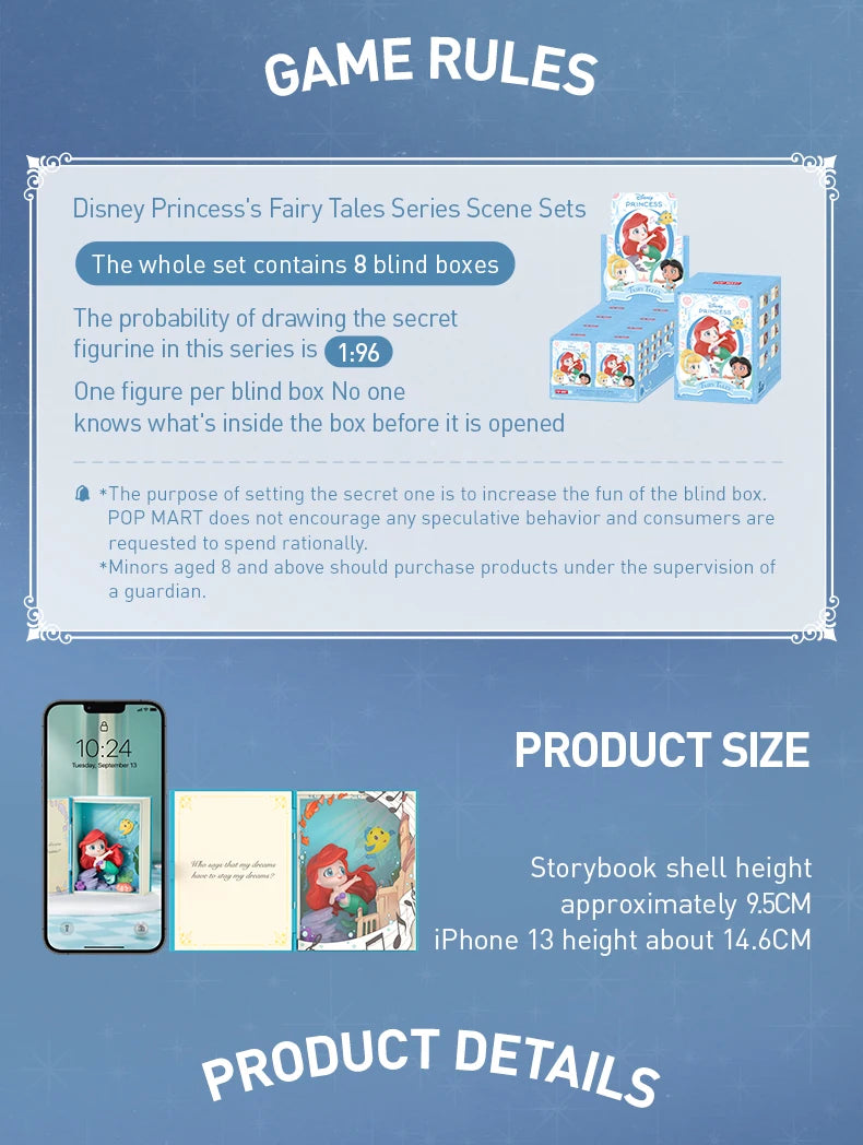 POP MART Disney Princess Fairy Tales Ensemble de Scènes Boîte Aveugle