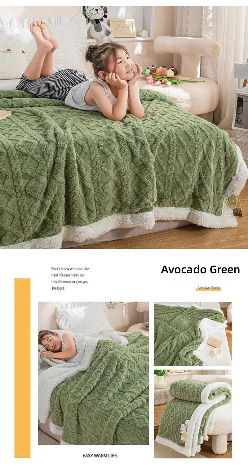 CARA CARLE Couverture Sherpa Corail Double Polaire