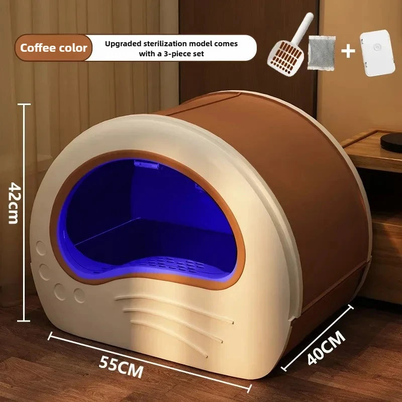 Maison De Toilette XXL Pour Chat Bac À Litière Fermé Avec Double Porte Et Tiroir by LSDLBoutique