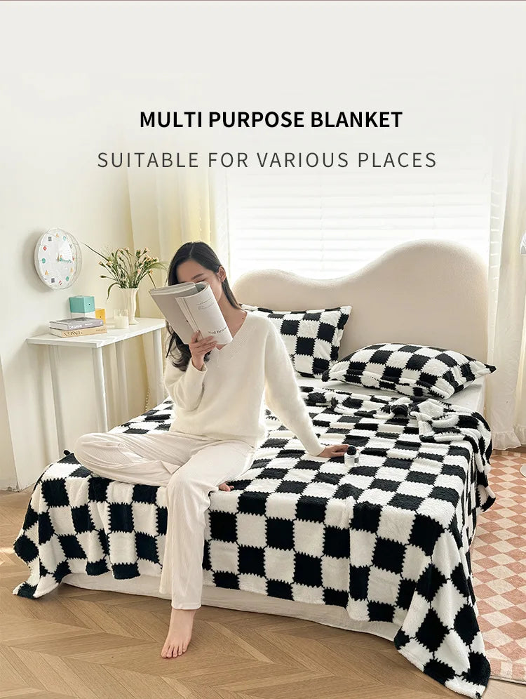 Couverture Polaire Panda Rose et Blanc Polyester Douce