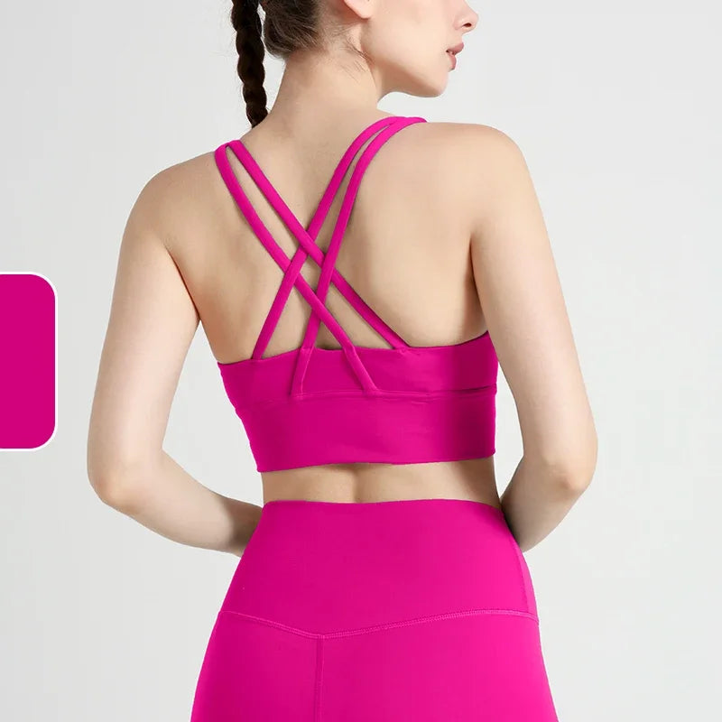 Brassière de sport yoga dos croisé