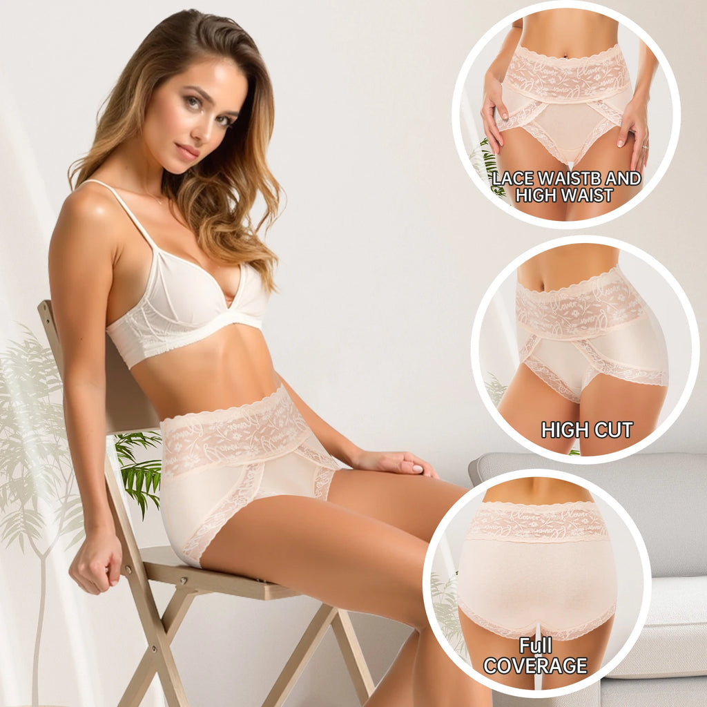 Culottes Mi-Hauteur Blanc Dentelle Florale Patchwork Coton