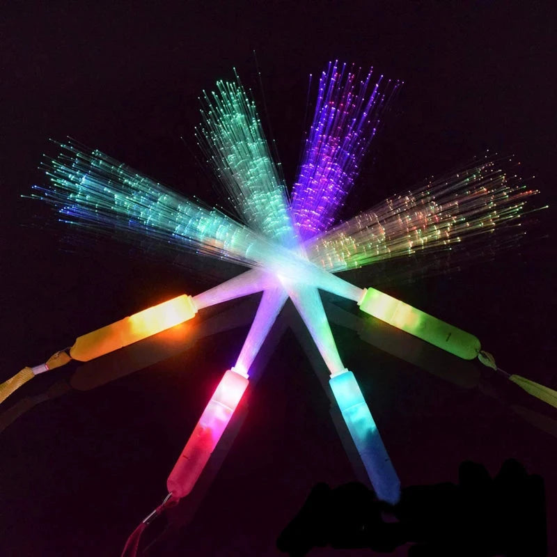 Bâtons lumineux LED fibre optique – Lot de 12