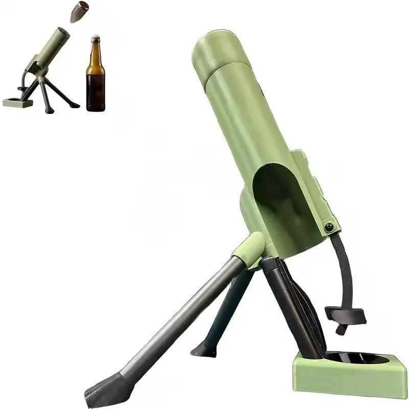 Décapsuleur en forme de mortier 51 mm, vert olive, avec support, LSDLBoutique