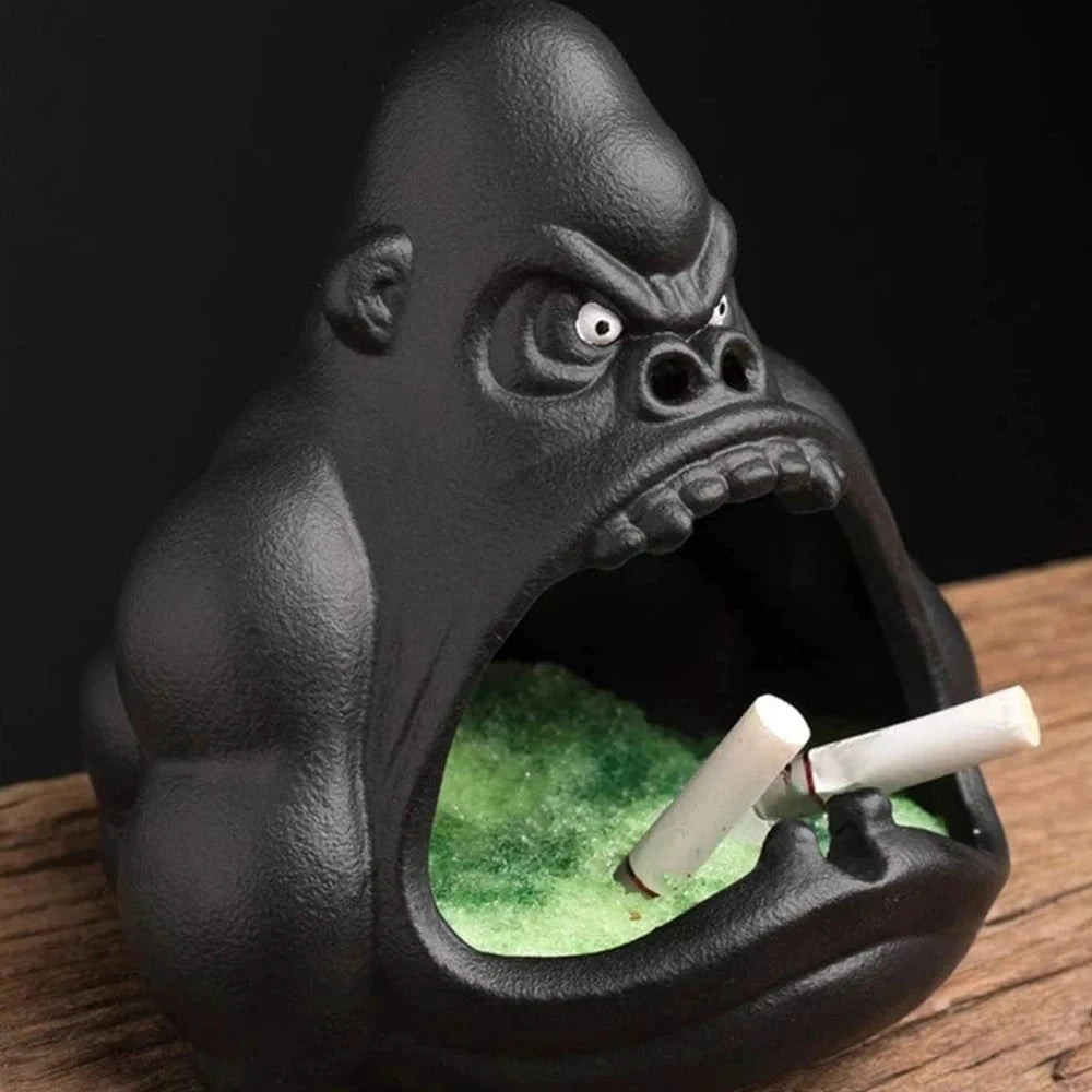 Cartoon Ceramic Orangutan Ashtray for Smokers