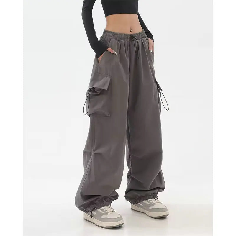 Pantalon Cargo Femme Harajuku Baggy Taille Élastique Beysaurt
