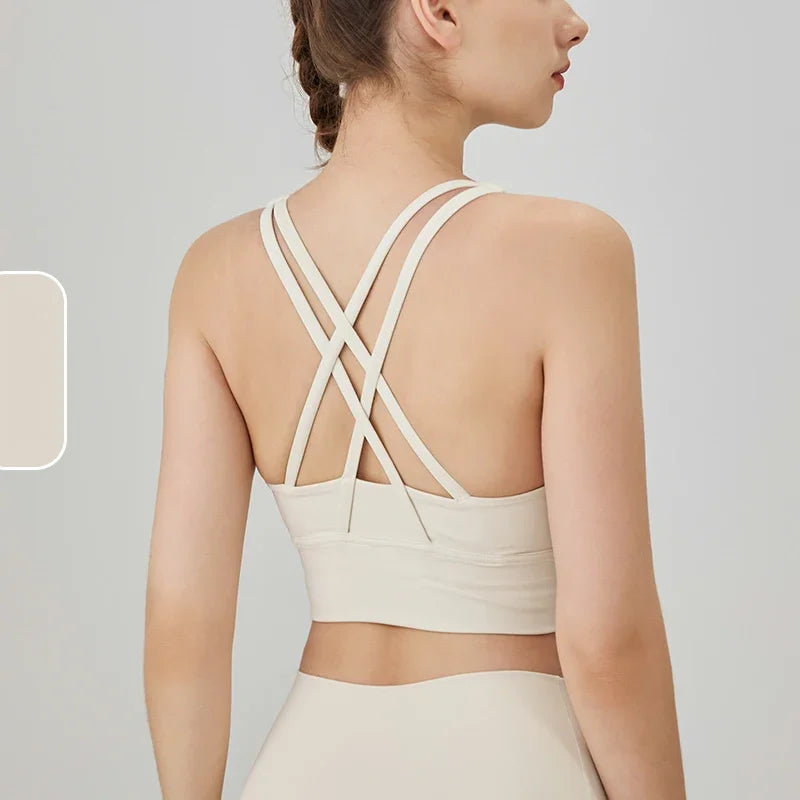Brassière de sport yoga dos croisé
