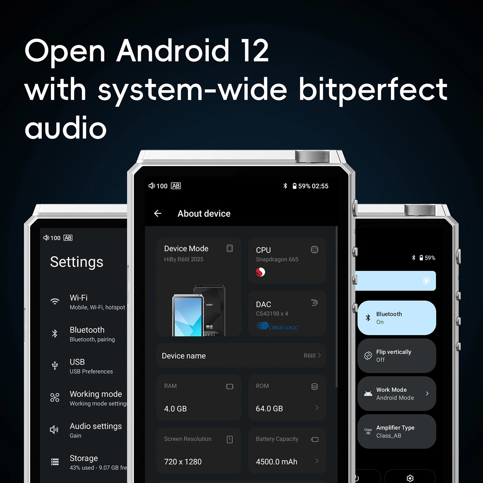 HiBy R6 III Lecteur Musique Portatif Aluminium Android 12