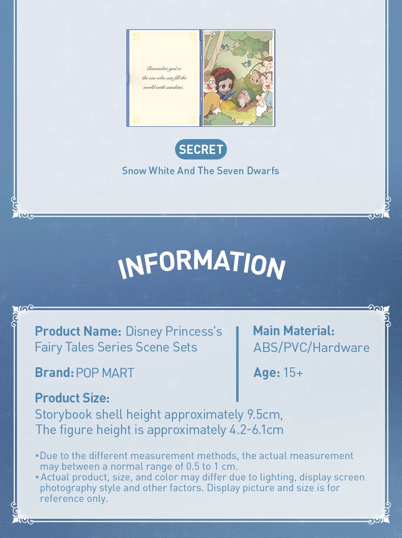 POP MART Disney Princess Fairy Tales Ensemble de Scènes Boîte Aveugle
