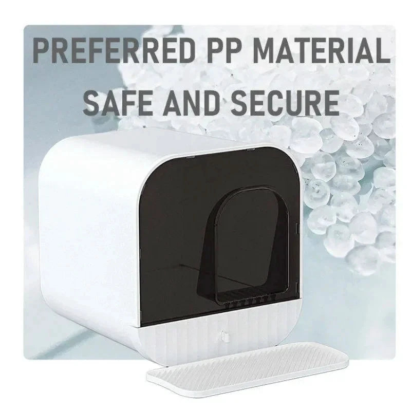 Bac À Litière Fermé Pour Chat Anti Éclaboussures Avec Tiroir Et Pelle Pour Propreté Durable by LSDLBoutique