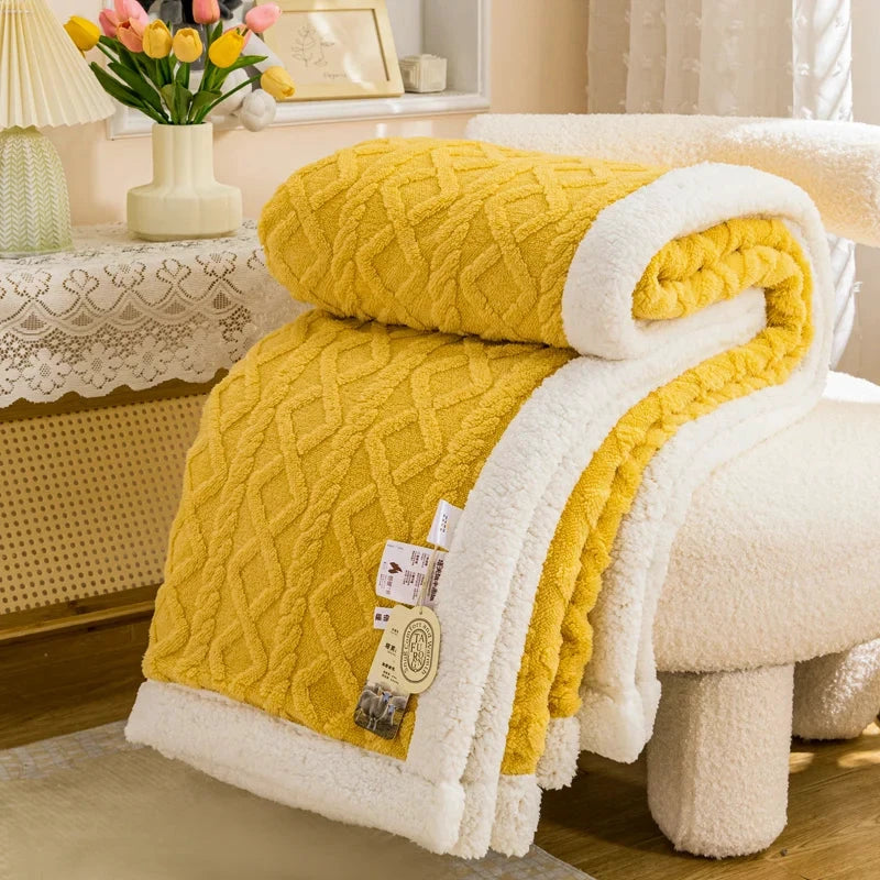 CARA CARLE Couverture Sherpa Corail Double Polaire