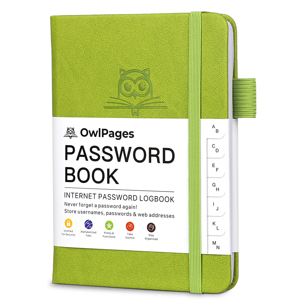 Carnet mot de passe couverture rigide avec onglets alphabétiques