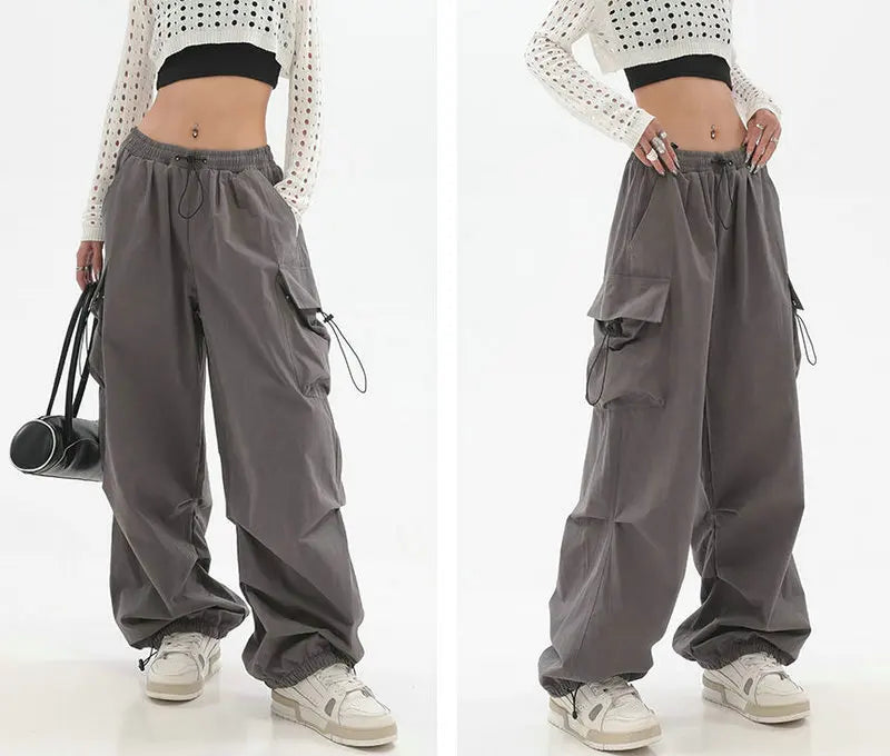Pantalon Cargo Femme Harajuku Baggy Taille Élastique Beysaurt