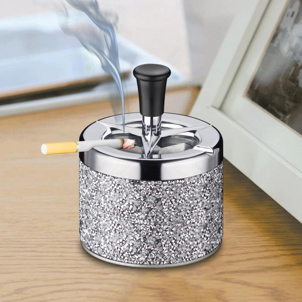 Cendrier Voiture Poussoir Couvercle Rotatif Autonettoyant Alloet