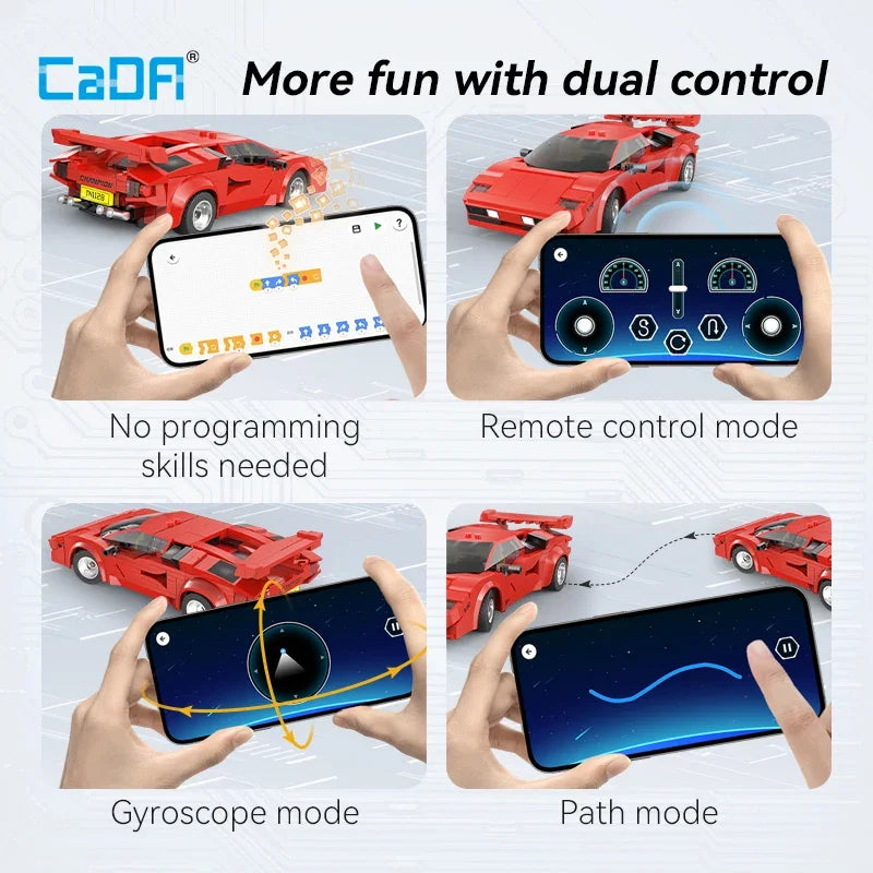 Cada 1:20 328 pièces ville technologique RC voiture de course App blocs de construction télécommande vitesse véhicule briques jouet cadeaux de vacances by LSDLBoutique.ch
