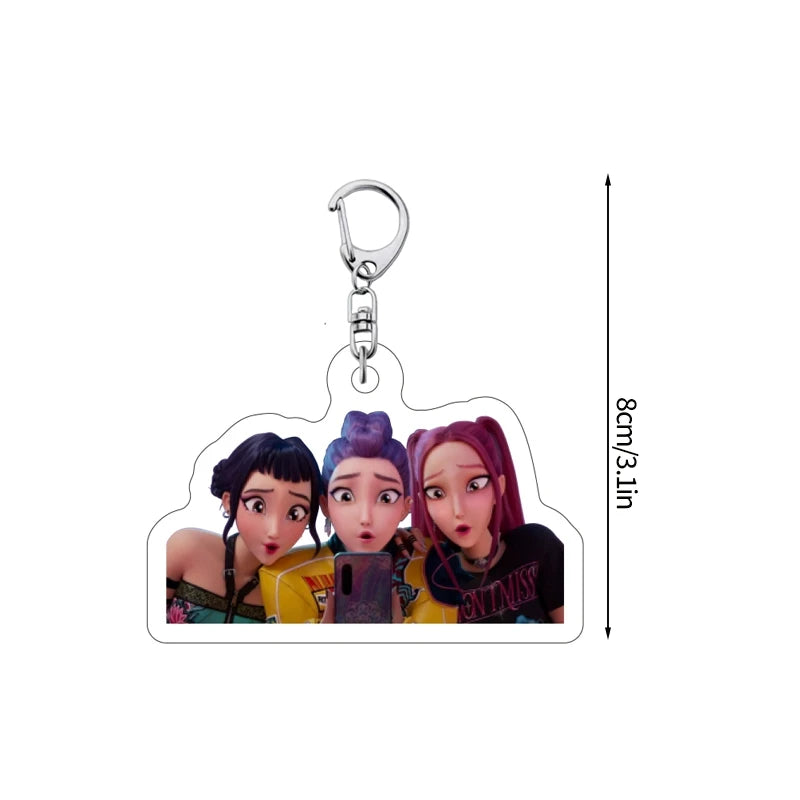 Porte-clés Perles Multicolores Kpop Avec Plaque Ronde Image
