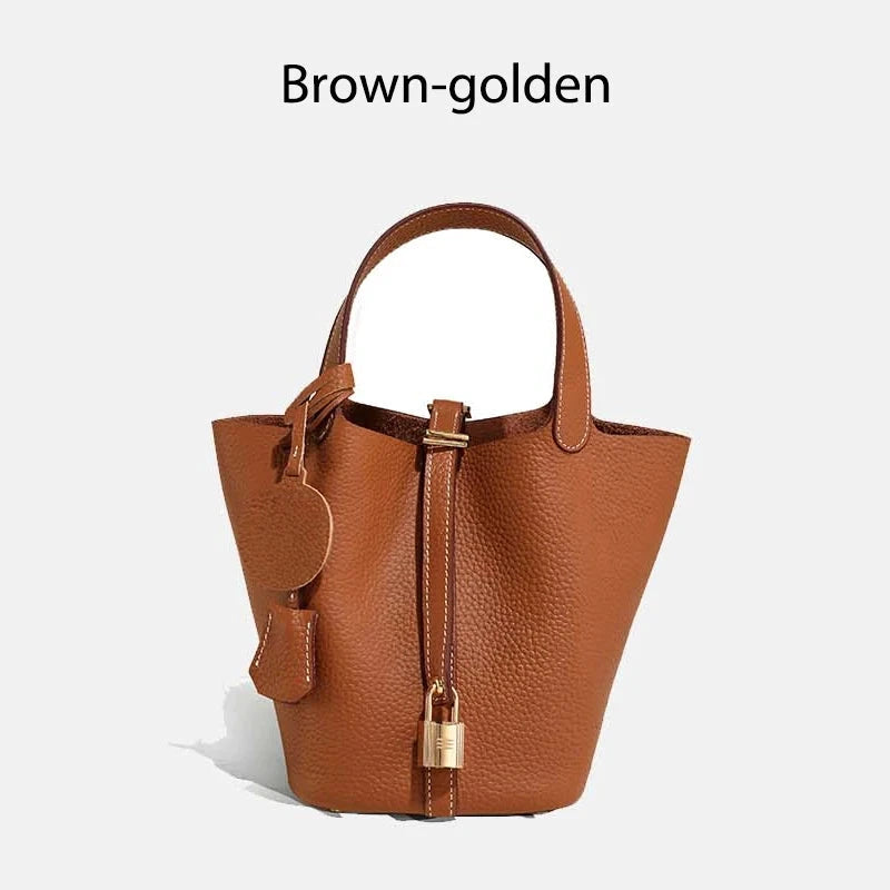 Sac à main seau en cuir véritable - Mendy - LSDLBoutique