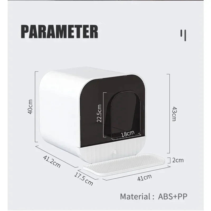 Bac À Litière Fermé Pour Chat Anti Éclaboussures Avec Tiroir Et Pelle Pour Propreté Durable by LSDLBoutique