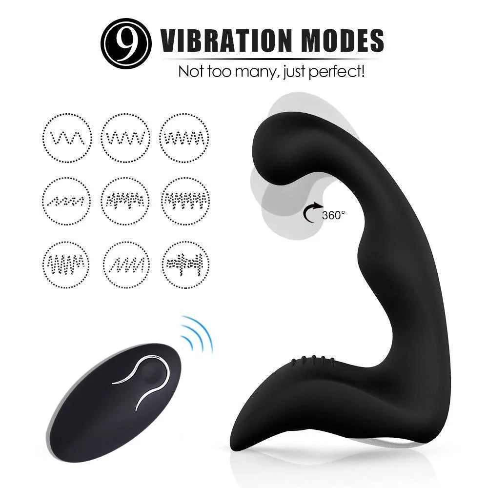 Vibromasseur Anal Télécommandé 9 Modes De Vibration Pour Prostate Et Zones Érogènes Ergonomique Pour Homme Et Femme by LSDLBoutique