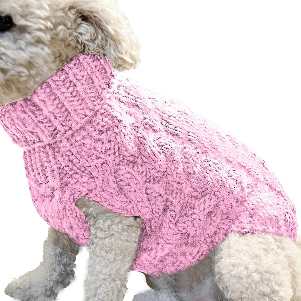Pull Pour Chien Tricot Torsadé Automne Hiver Chaud Doux