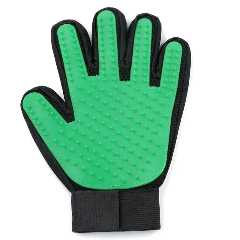 Gant de toilettage en silicone pour animaux LSDLBoutique, vert avec picots et bande noire