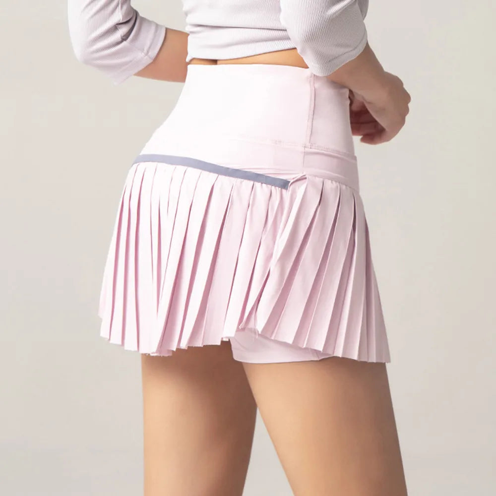 Jupe Tennis Femme Plissée Doublure Taille Haute LUOBOLAN
