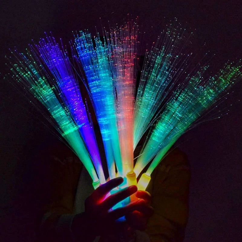 Bâtons lumineux LED fibre optique – Lot de 12