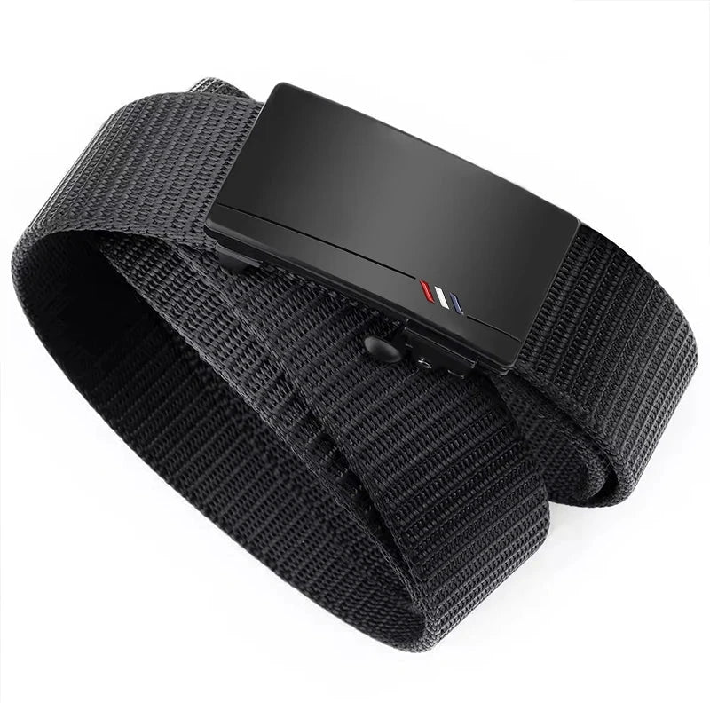 Ceinture Homme Nylon Décontractée Tissée Boucle Automatique 34 mm
