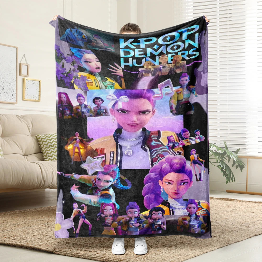 SAJABOYS Couverture Polaire Demon Hunters Motifs Anime Colorés