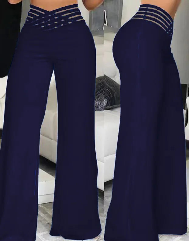 Pantalon large fluide à taille élastique