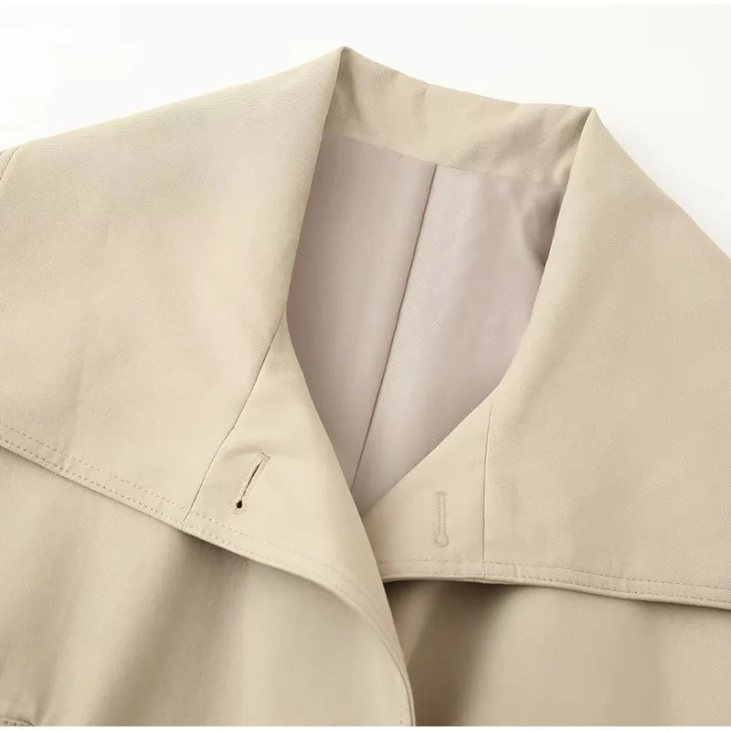 Nonen Veste Pilote Femme Polyester Marron Fermeture Éclair Revers Ample