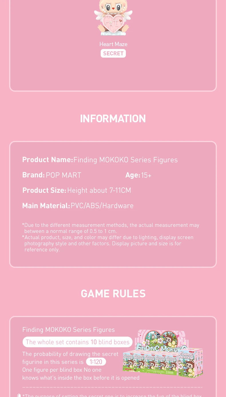 POP MART Mokoko Figurine PV Boîte Aveugle Kawaii Collection