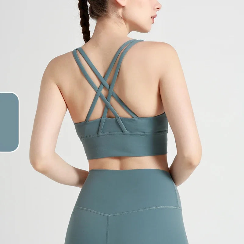 Brassière de sport yoga dos croisé
