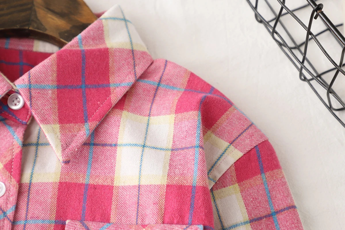 Chemise Femme Flanelle De Coton Carreaux Slim Fit Manches Longues