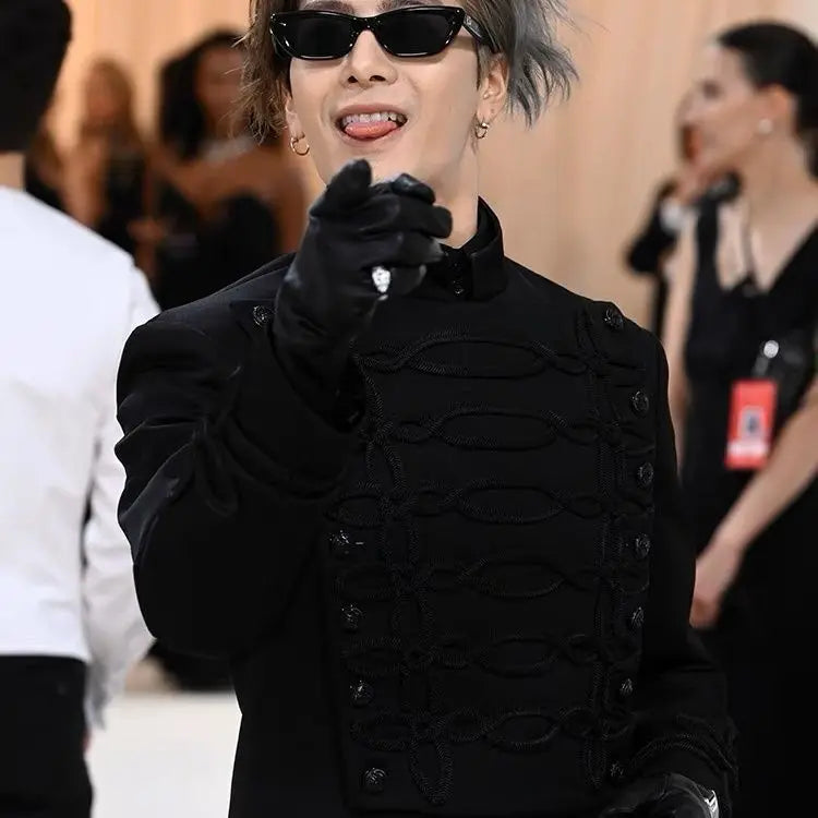 Jackson Wang Veste Col Montant Court Polyester Noir