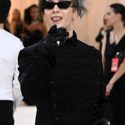 Jackson Wang Veste Col Montant Court Polyester Noir