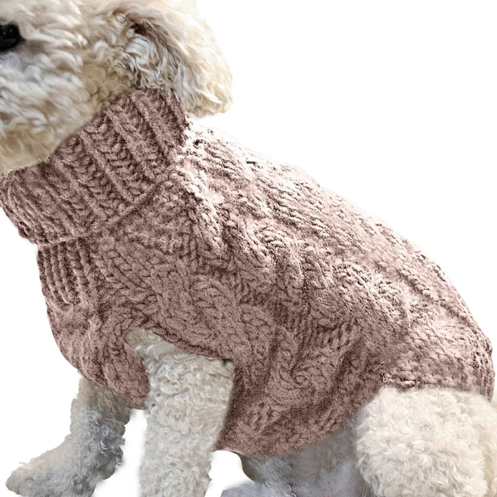 Pull Pour Chien Tricot Torsadé Automne Hiver Chaud Doux