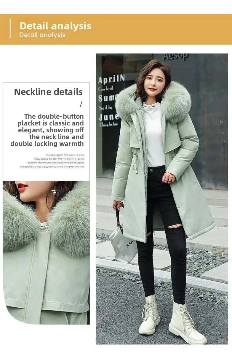 Parka Hiver Femme Oversize Doublée Polaire Manteau Long Style Coréen Grandes Tailles by LSDLBoutique