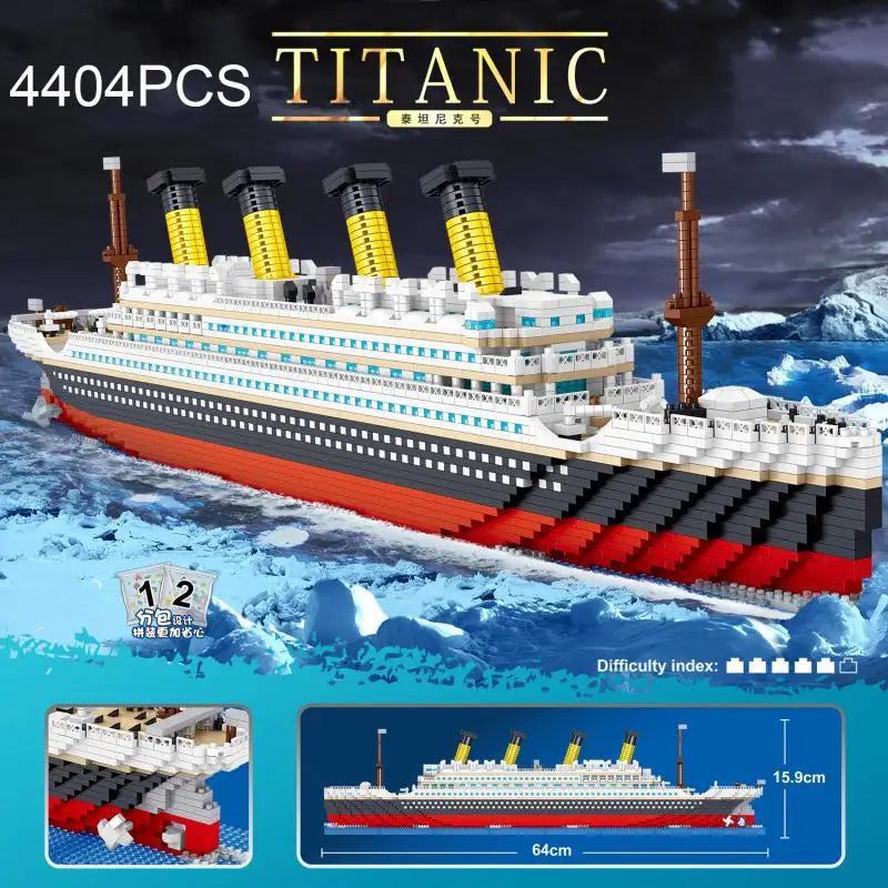 Kit Titanic Construction Pour Enfants Croisière Soleil 4404 Pièces Mini Briques Modèle Décoration Bureau Cadeau Noël by LSDLBoutique.ch