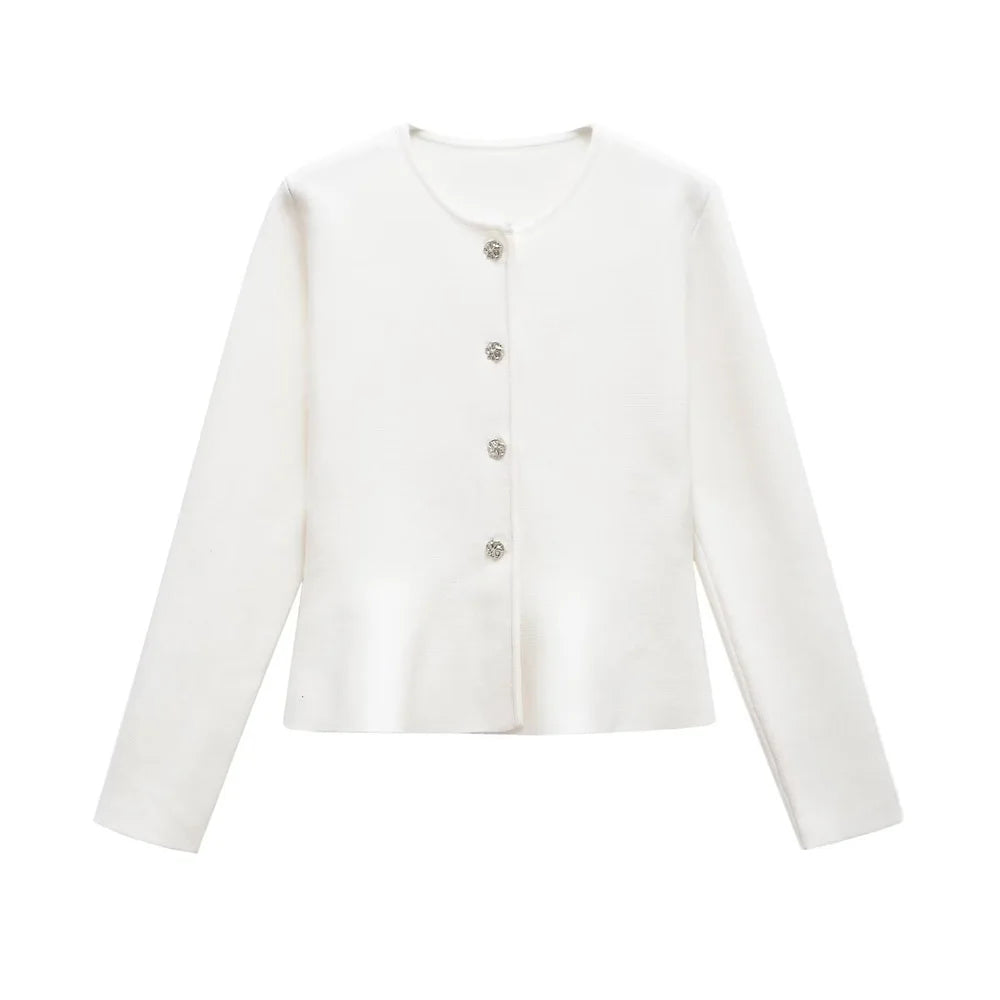 Veste Courte Boutonnée pour Femme Polyester Léger Style Épuré Printemps Été Élégante et Minimaliste by LSDLBoutique