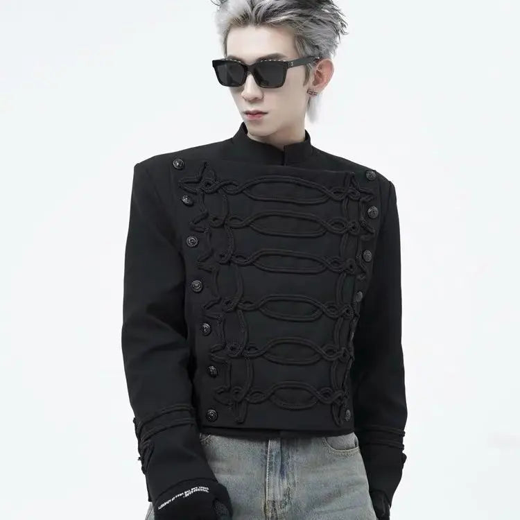 Jackson Wang Veste Col Montant Court Polyester Noir