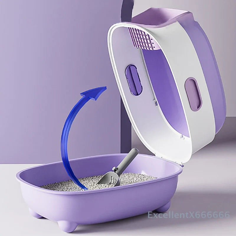 Bac À Litière Pliable Pour Chat Fermé Anti Odeurs Design Double Porte Hygiène Confort Jusqu À 7 Kg by LSDLBoutique